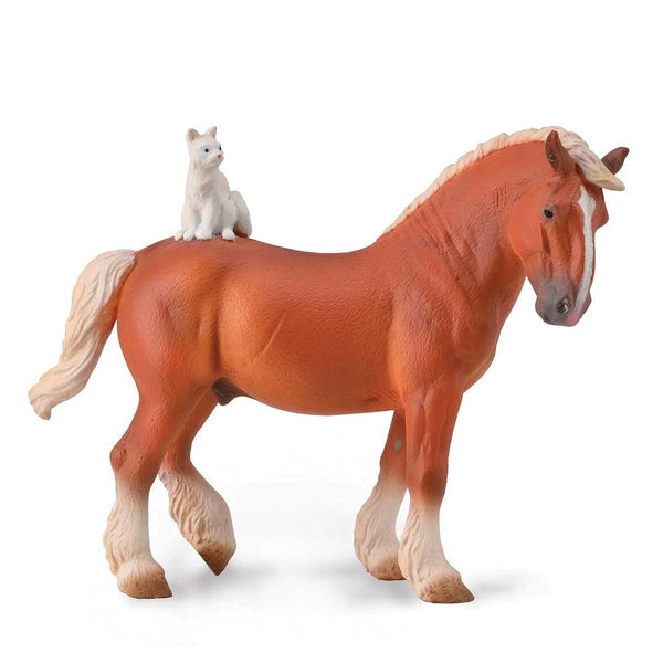 Breyer CollectA Draft Horse with Cat